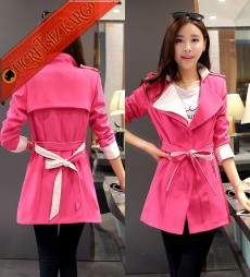 * Kontrast Japon Yamuk Fermuar Mont Pembe S-Xl